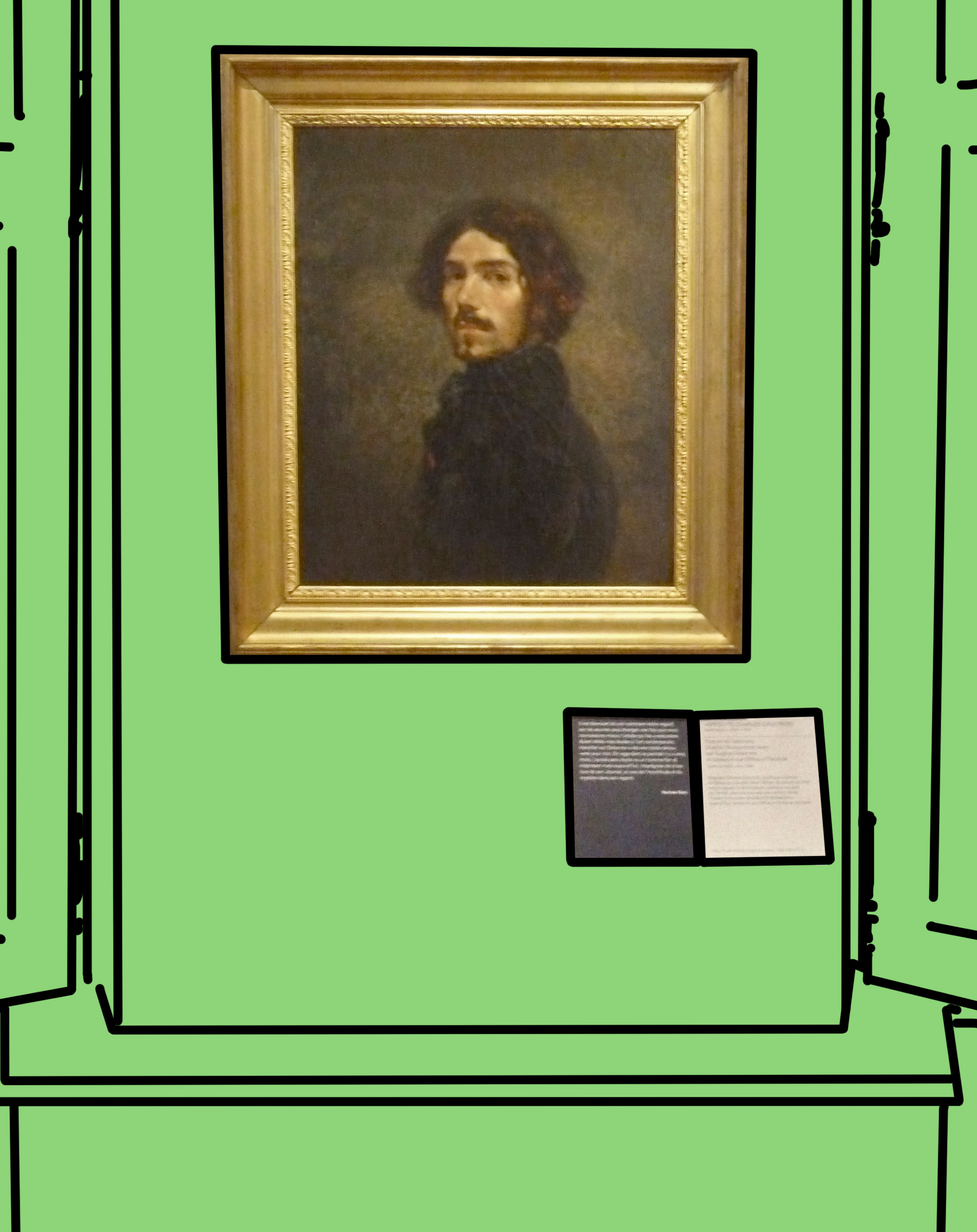 Exemple de double cartel de l'exposition Delacroix et Eugène au musée Delacroix